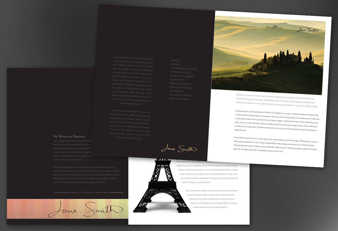 Half Fold Brochure Template For Design For Illustrator Inside Half Page Brochure Template