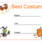 Halloween Best Costume Certificate | Cool Halloween Costumes In Halloween Certificate Template