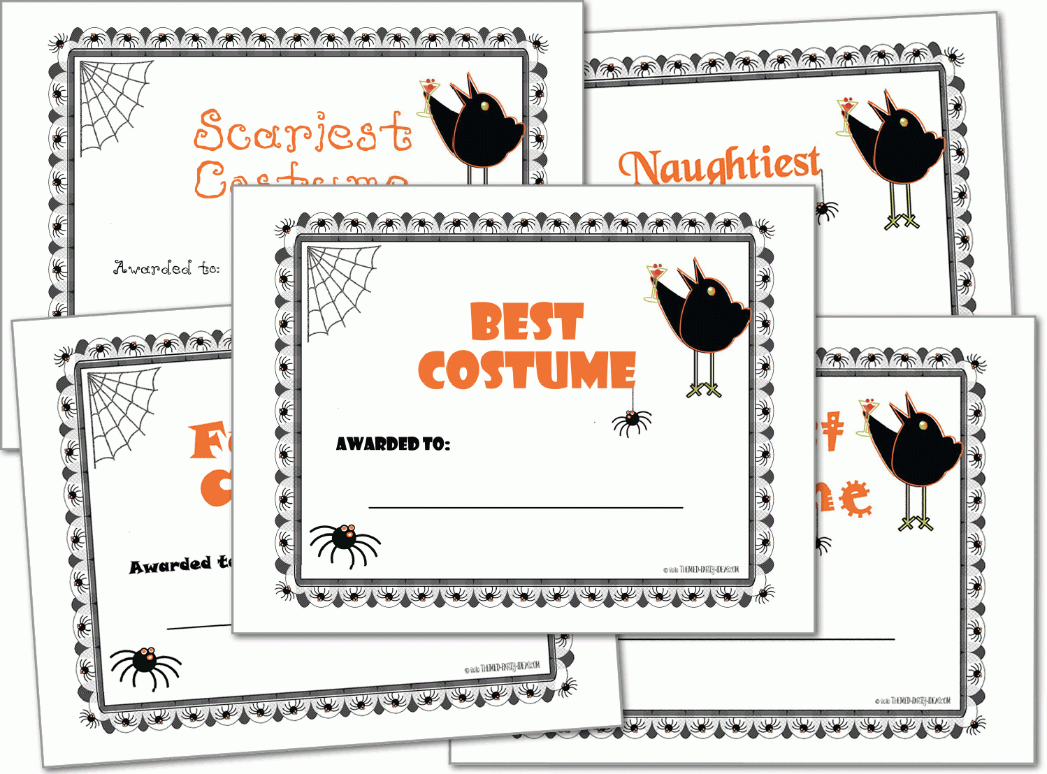 Halloween Costume Award Certificates, Halloween Printables Pertaining To Halloween Costume Certificate Template