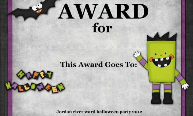 Halloween Costume Award | Halloween Costume Contest regarding Halloween Costume Certificate Template