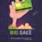 Hand Holding Credit Card Over Big Sale St. Patrick Day With Regard To Credit Card Templates For Sale