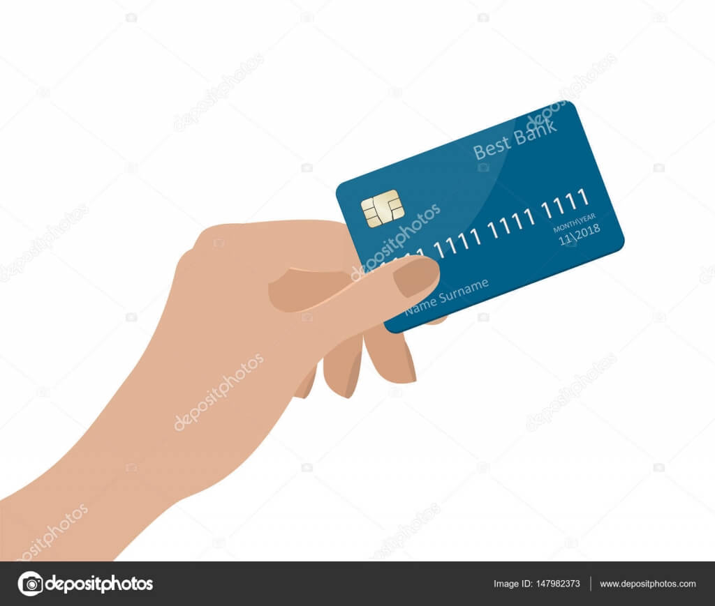 Hand Holding Credit Card. Vector Illustration. Isolated On Within Credit Card Templates For Sale