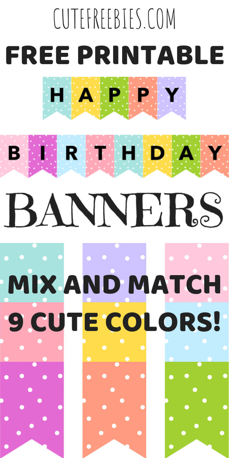 Happy Birthday Banners / Buntings – Free Printable | Happy With Free Printable Happy Birthday Banner Templates