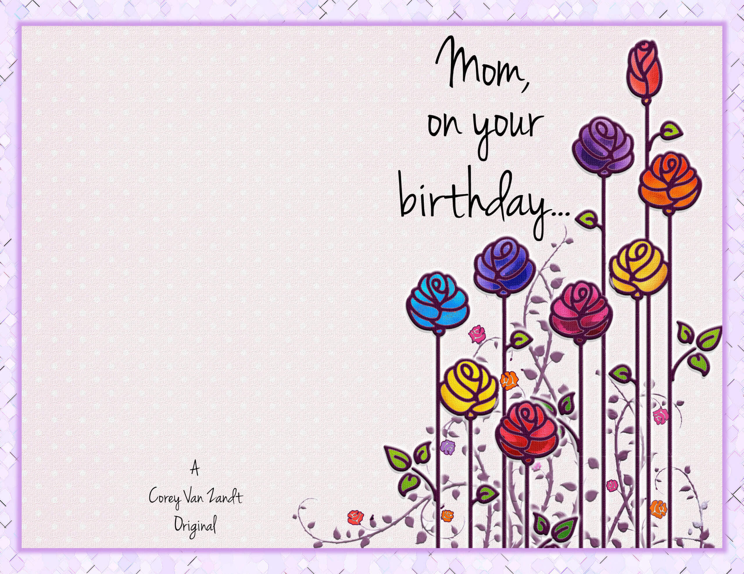 Happy Birthday Card – Corey Van Zandt With Regard To Mom Birthday Card Template