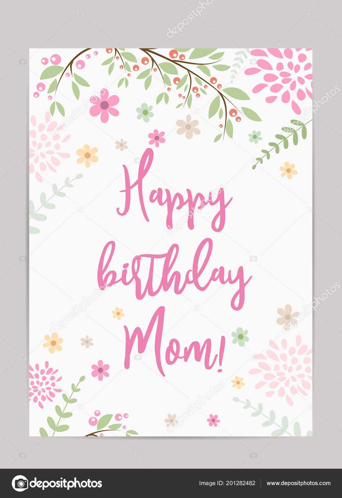 Happy Birthday Mom Template | Happy Birthday Mom Holiday Throughout Mom Birthday Card Template