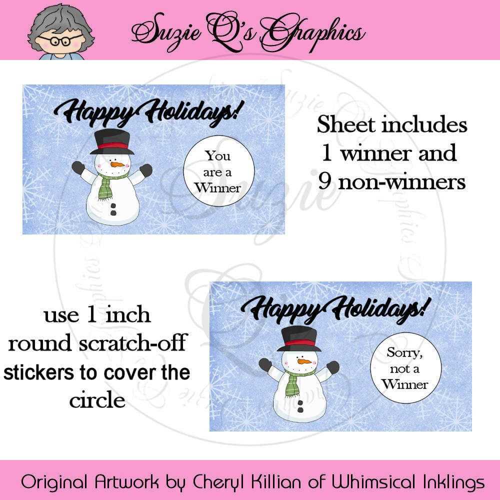 Happy Holidays Scratch Off Card Template – Digital Printable Inside Scratch Off Card Templates