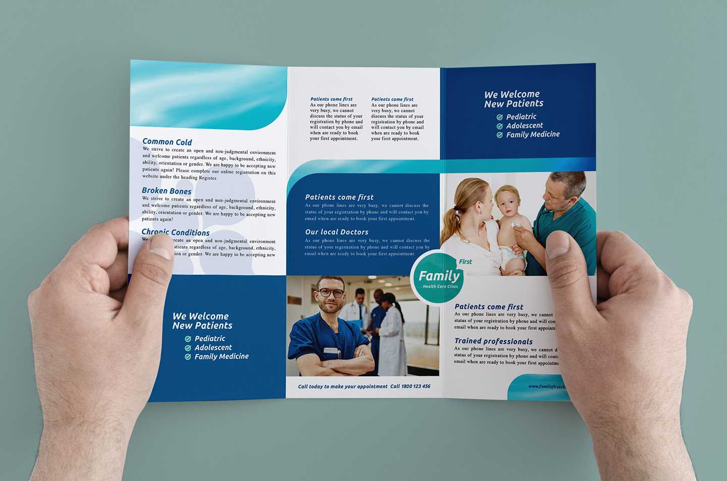 Healthcare Clinic Tri Fold Brochure Template In Psd, Ai Regarding Welcome Brochure Template