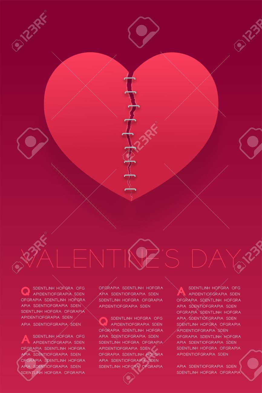 Heart Paper Tear Repairstaples, Valentine's Day Concept Layout.. Regarding Staples Banner Template