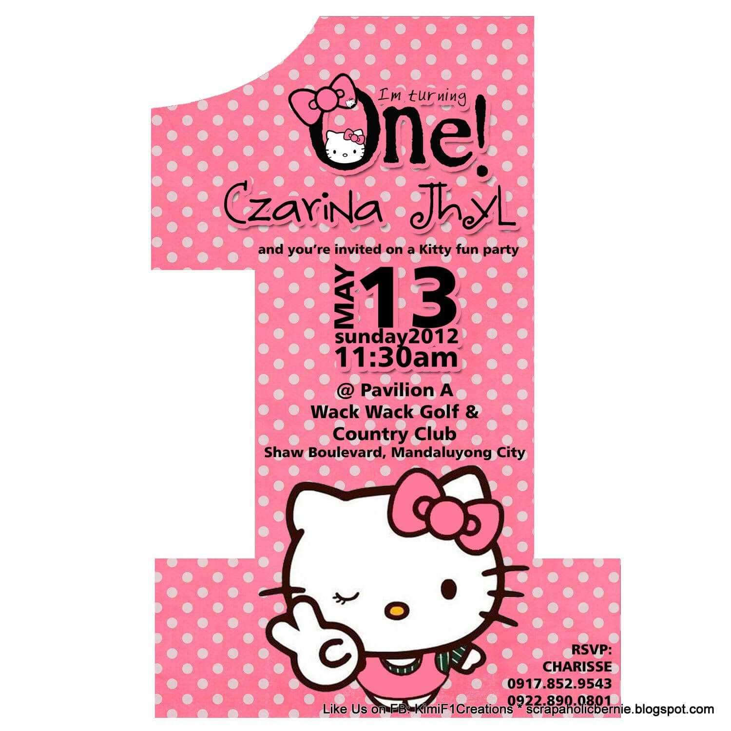 Hello Kitty Birthday Invitations Free Online. No 1 Hello Inside Hello Kitty Birthday Banner Template Free