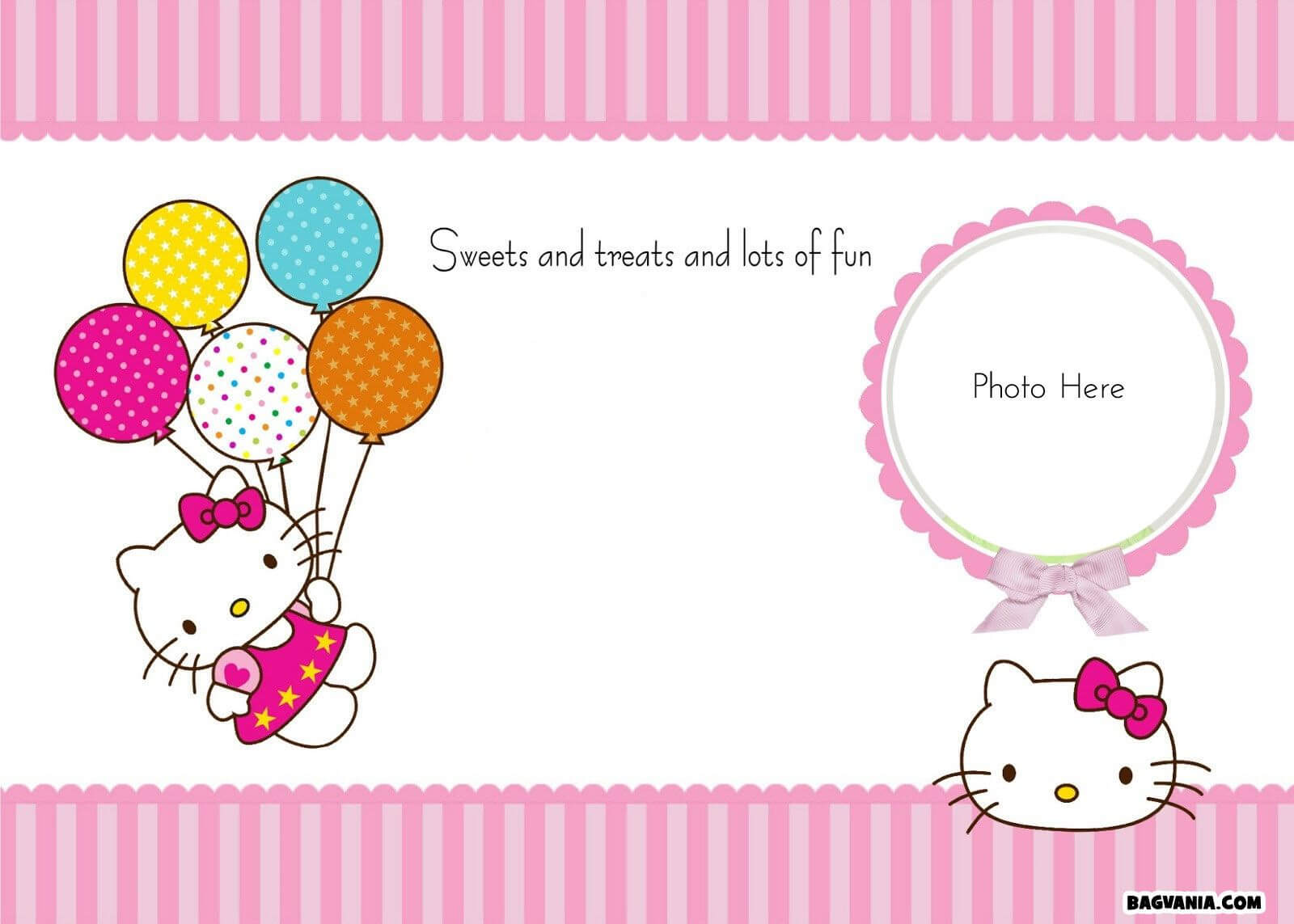 Hello Kitty Birthday Party Ideas – Invitations, Dress With Regard To Hello Kitty Banner Template