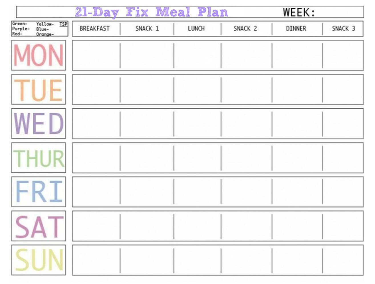 Here Is A Blank Meal Plan Template You Can Use. | Weekly Intended For Blank Meal Plan Template