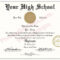 High School Fake Diplomas, Fake High School Degrees And For Fake Diploma Certificate Template