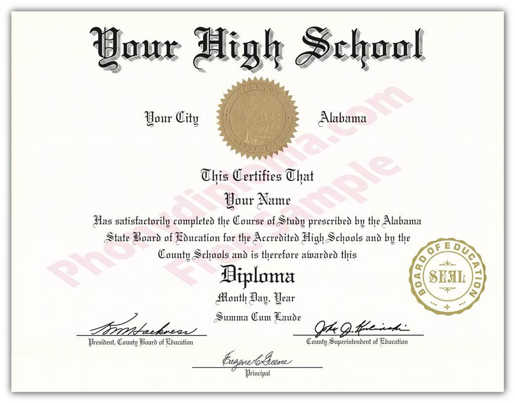 High School Fake Diplomas, Fake High School Degrees And For Fake Diploma Certificate Template