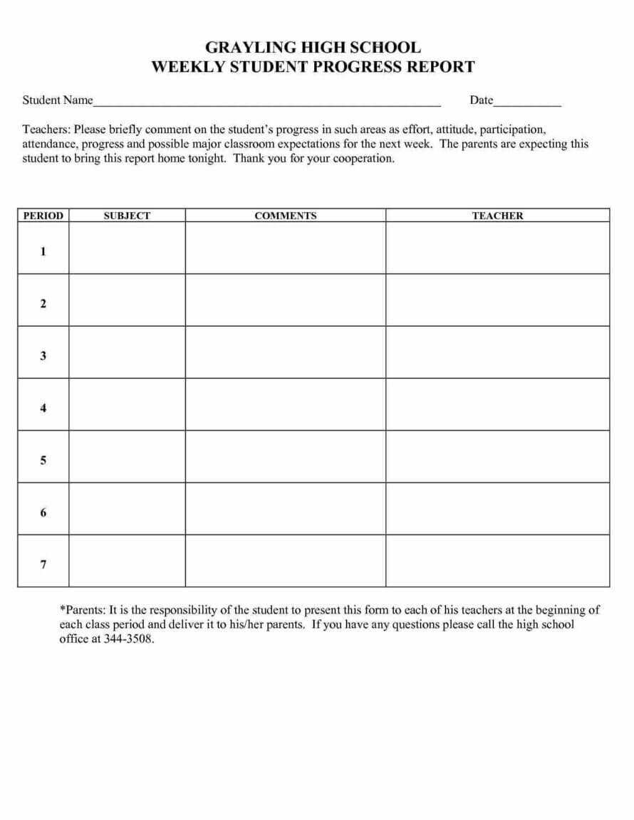 High School Progress Report Template Mobile Discoveries With School Progress Report Template