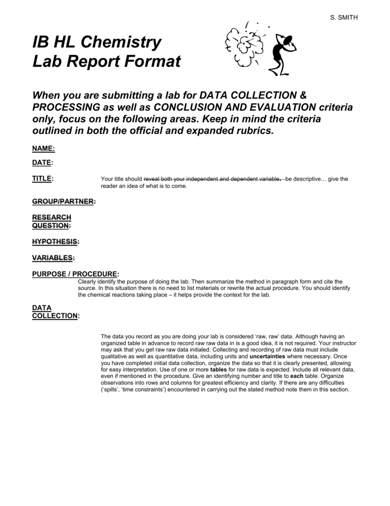 Hl Chemistry Lab Report Format Regarding Lab Report Template Chemistry