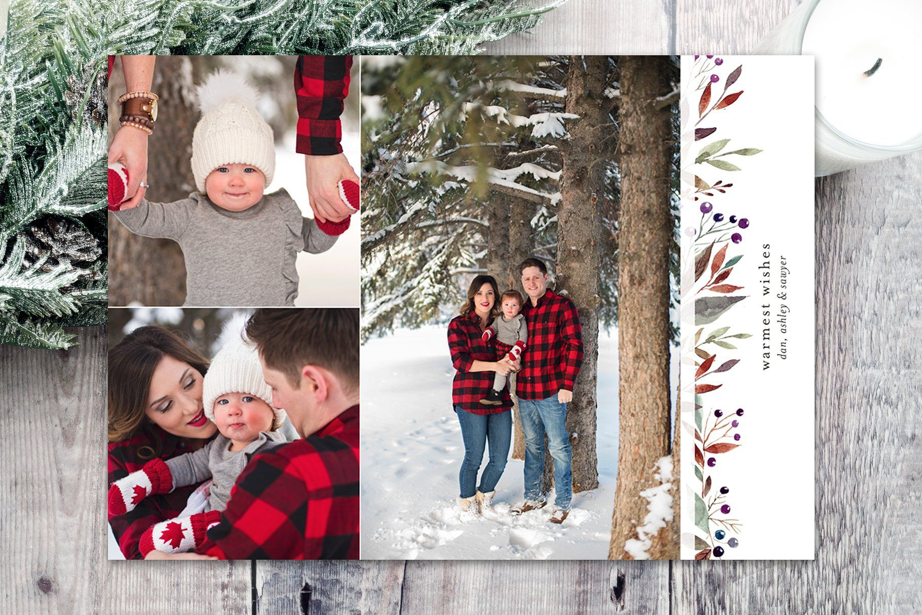 Holiday Christmas Card Template I #customizable#fully Intended For Holiday Card Templates For Photographers