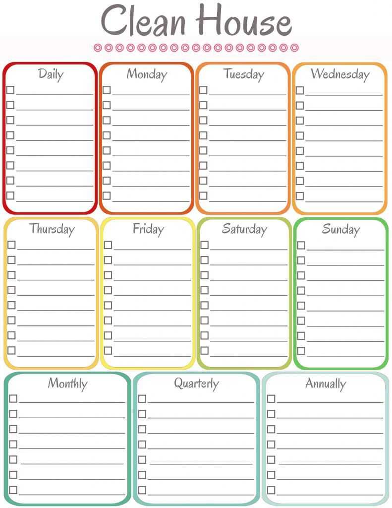 Home Management Binder – Cleaning Schedule | Cleaning With Regard To Blank Cleaning Schedule Template