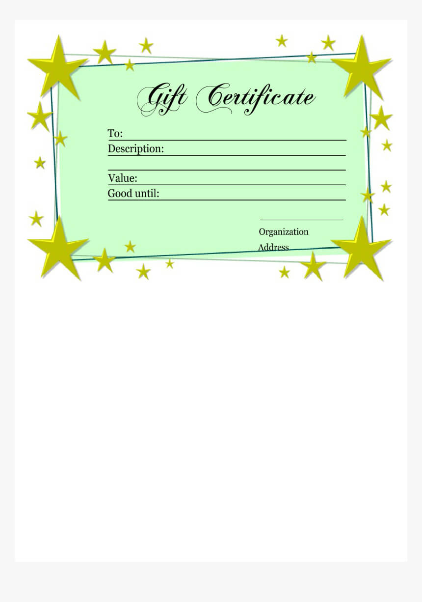 Homemade Gift Certificate Template Main Image – Printable Inside Homemade Christmas Gift Certificates Templates