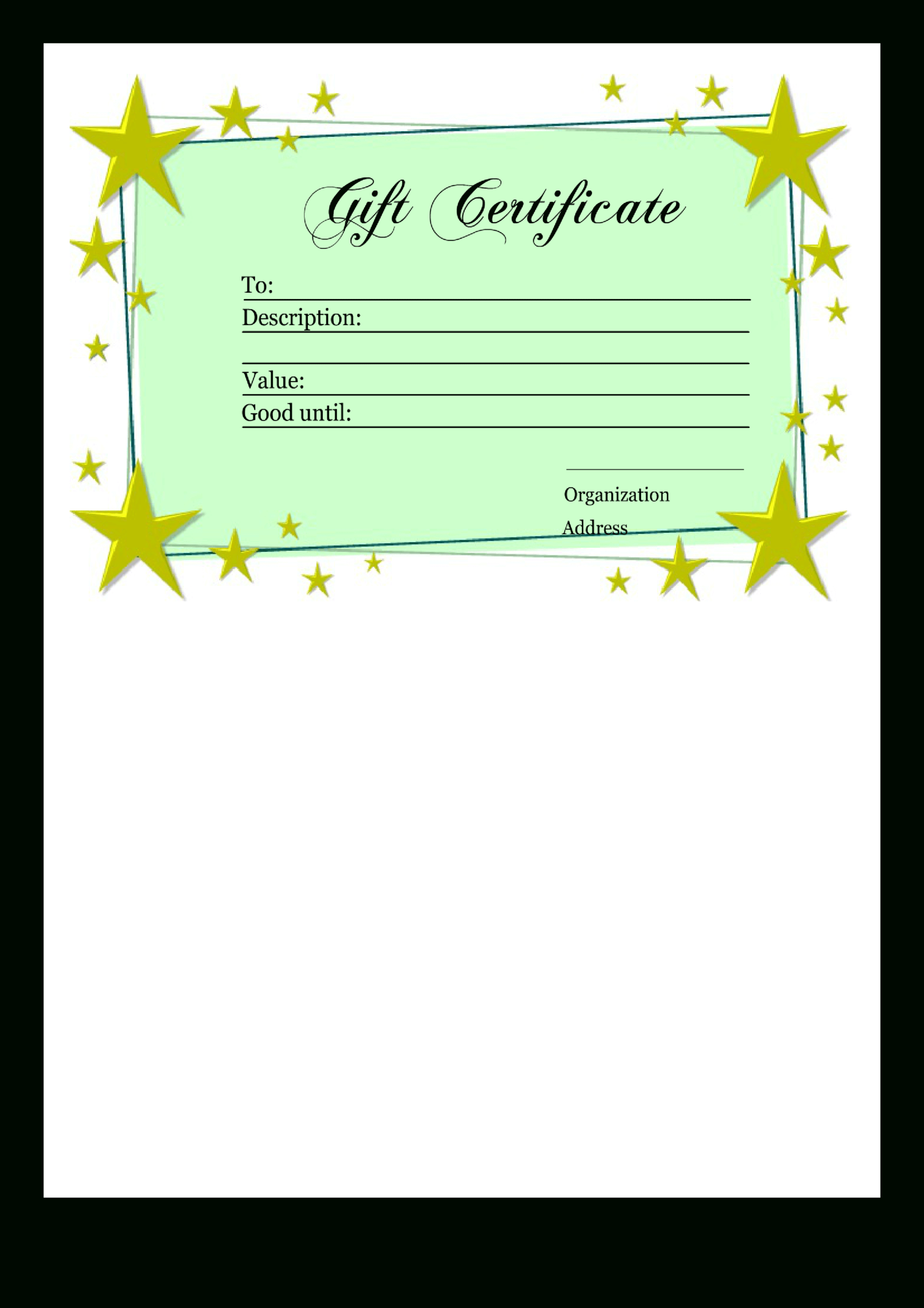 Homemade Gift Certificate Template | Templates At Intended For Homemade Gift Certificate Template