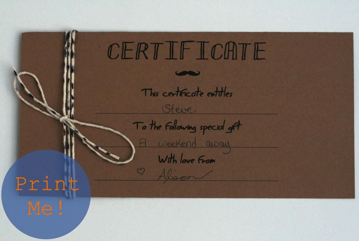 Homemade Gift Certificates | Naredi Sama | Pinterest | Free With Regard To Homemade Gift Certificate Template