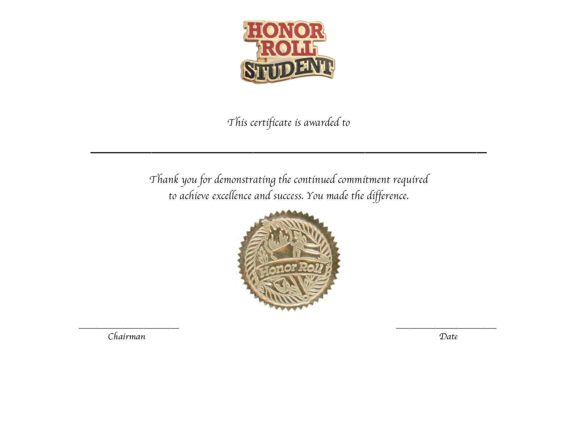 Honor Roll Templates. Free Award Certificate. 9 Printable Intended For Honor Roll Certificate Template