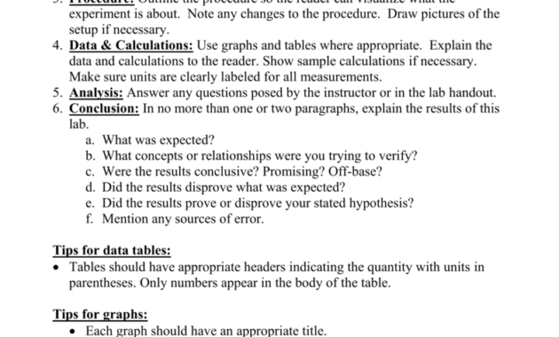 Honors Physics – Lab Report Format pertaining to Physics Lab Report Template