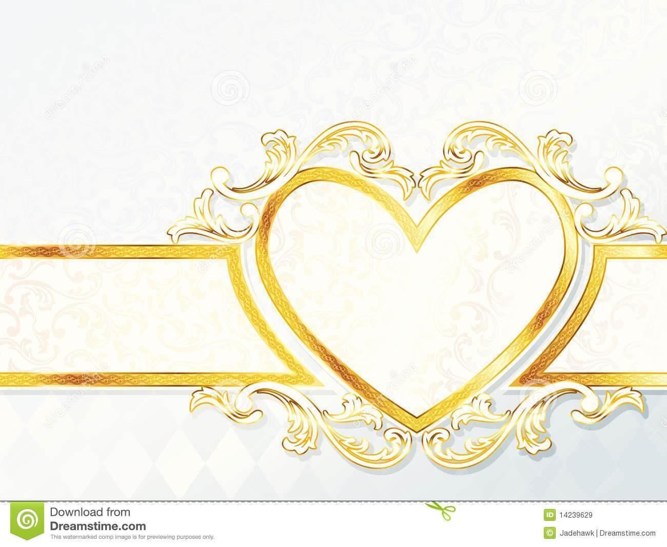 Horizontal Rococo Wedding Banner With Heart Emblem Stock Regarding Wedding Banner Design Templates