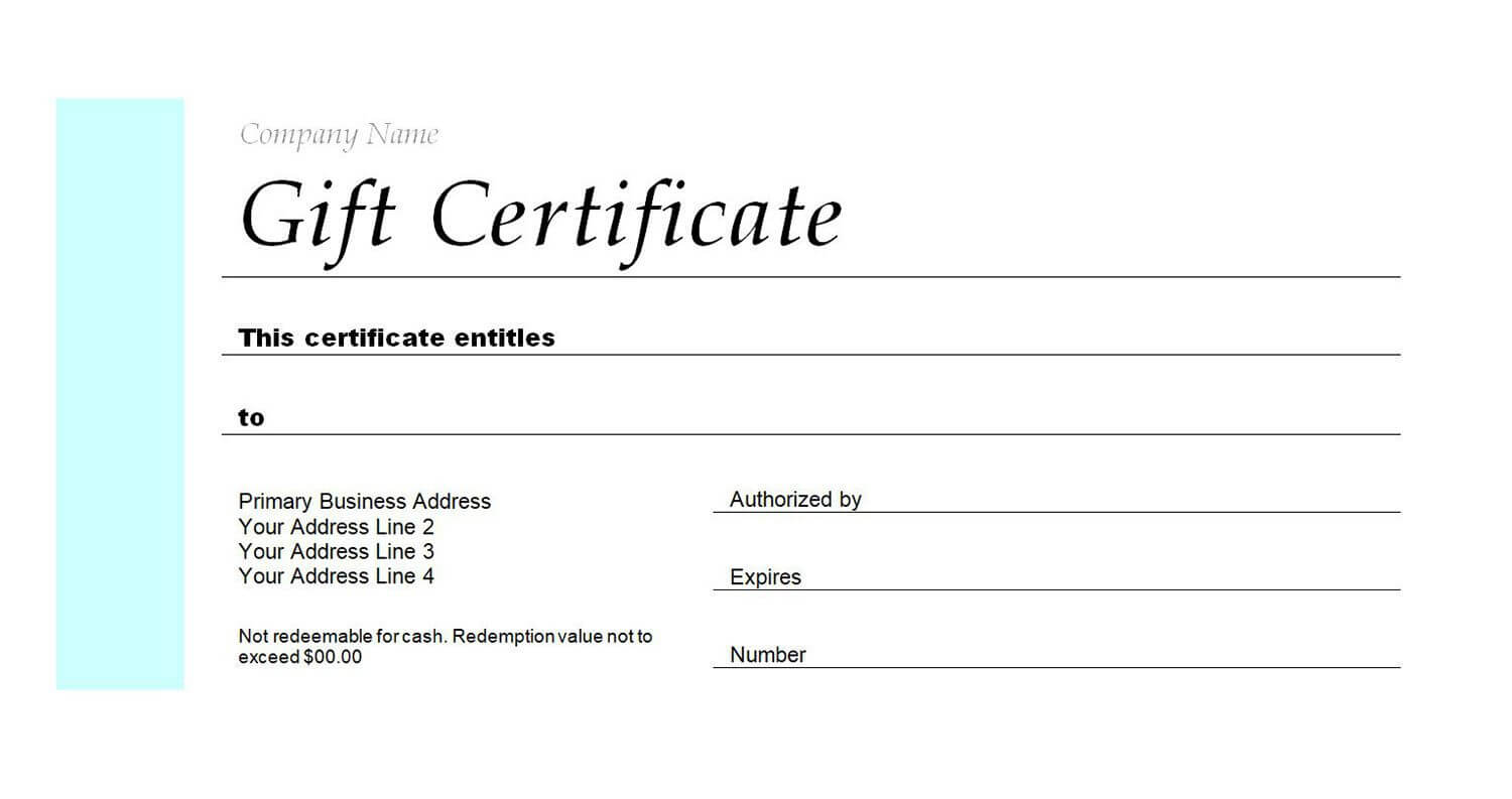 Hotel Gift Certificate Template – Bloginsurn Inside This Certificate Entitles The Bearer To Template