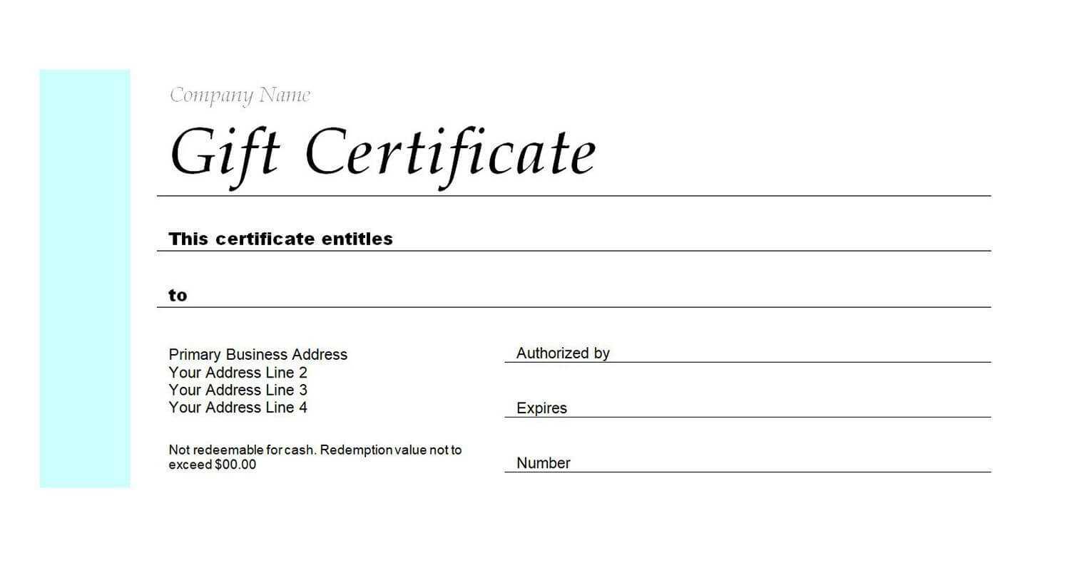 Hotel Gift Certificate Template – Bloginsurn Within This Certificate Entitles The Bearer Template