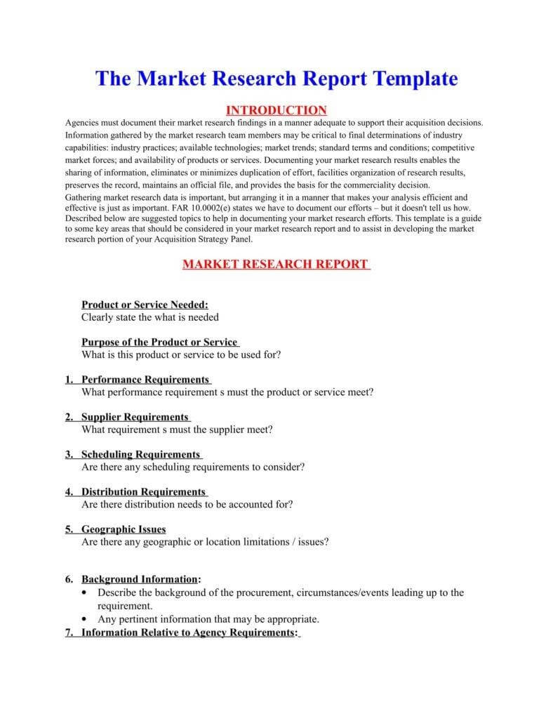 How A Market Research Benefits Your Business | Free Throughout Market Research Report Template