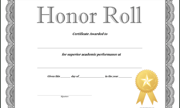 How To Craft A Professional-Looking Honor Roll Certificate with regard to Honor Roll Certificate Template