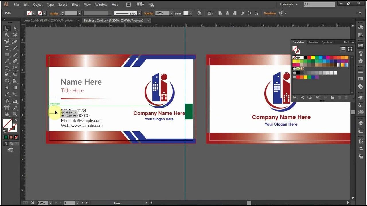 How To Design A Double Sided Business Card In Adobe Within Adobe Illustrator Card Template
