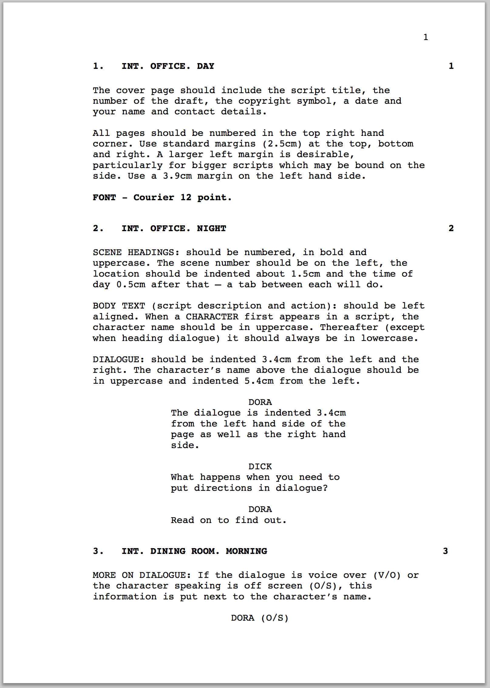 How To Format A Screenplay | Australian Writers' Centre Blog Inside Shooting Script Template Word