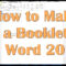 How To Make A Booklet In Word 2013 Regarding How To Create A Template In Word 2013