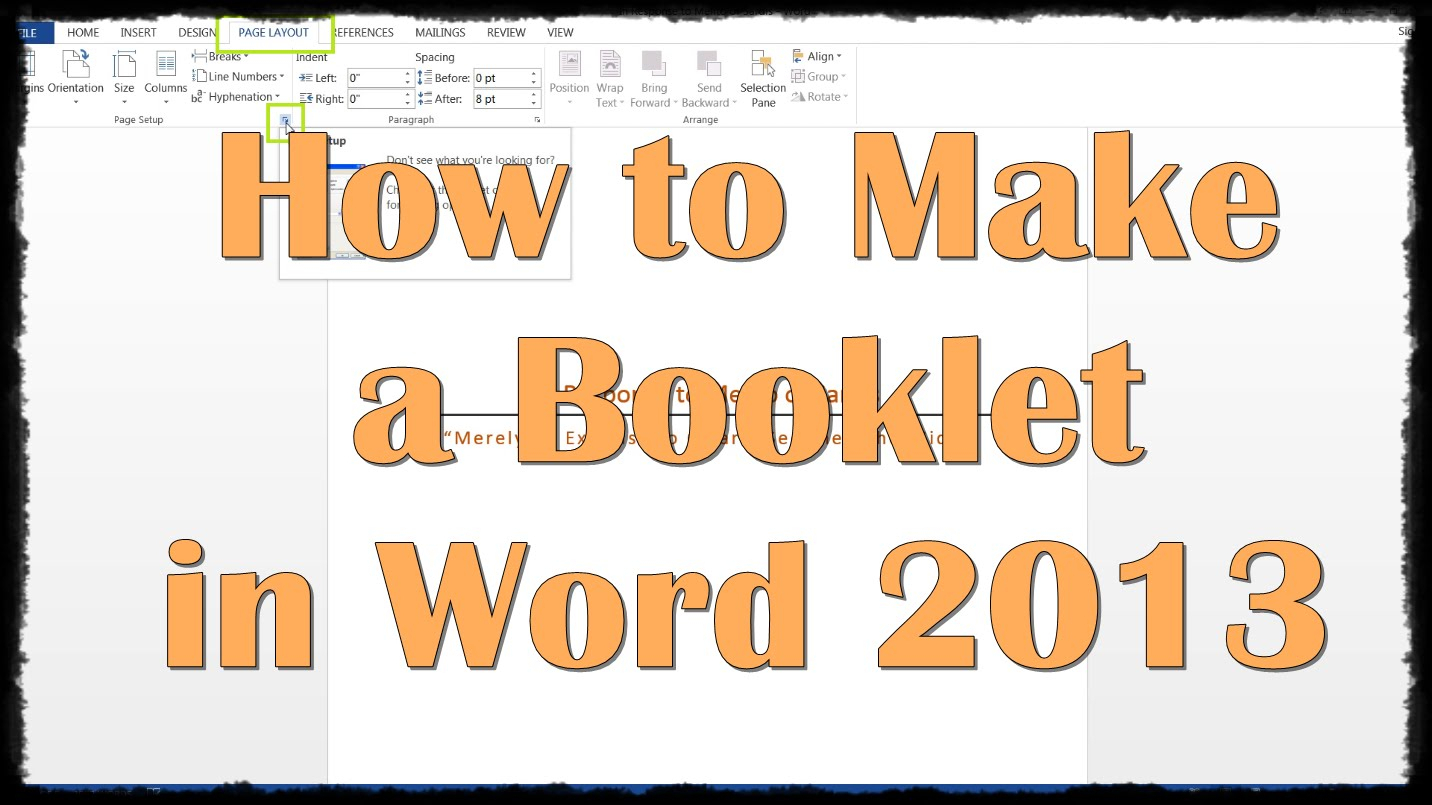 How To Make A Booklet In Word 2013 Regarding How To Create A Template In Word 2013