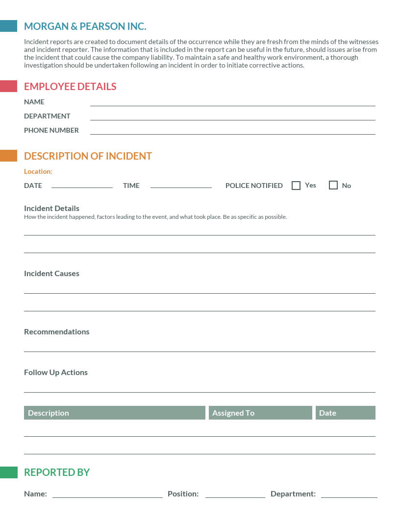 How To Write An Effective Incident Report [Examples + In Hazard Incident Report Form Template