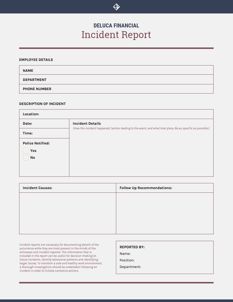 How To Write An Effective Incident Report [Examples + In Incident Report Log Template
