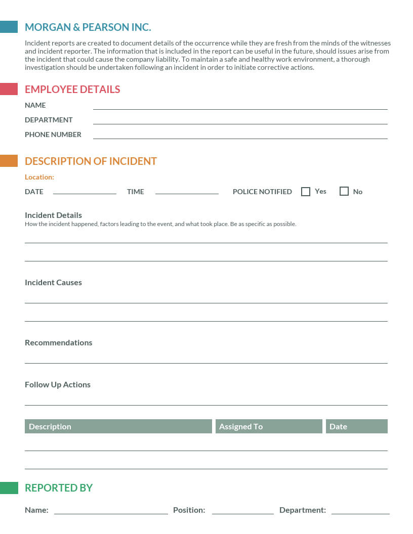 How To Write An Effective Incident Report [Examples + Intended For Employee Incident Report Templates