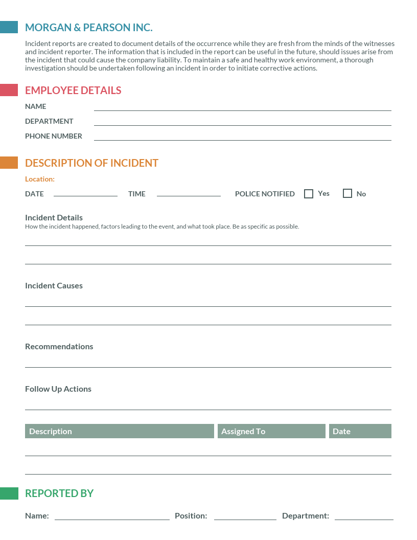 How To Write An Effective Incident Report [Examples + Regarding Annual Health And Safety Report Template