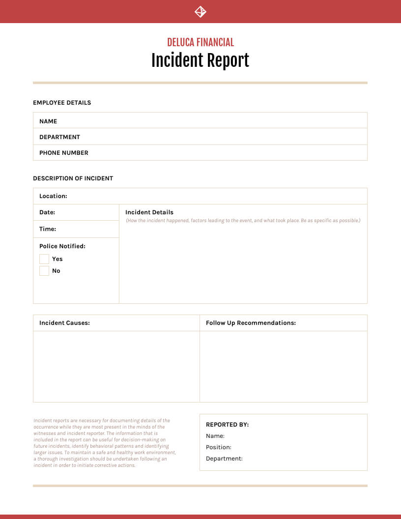 How To Write An Effective Incident Report [Examples + Throughout Hazard Incident Report Form Template