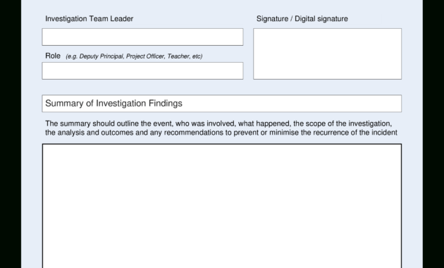 Hse Health Safety Incident Investigation Report | Templates At within Hse Report Template