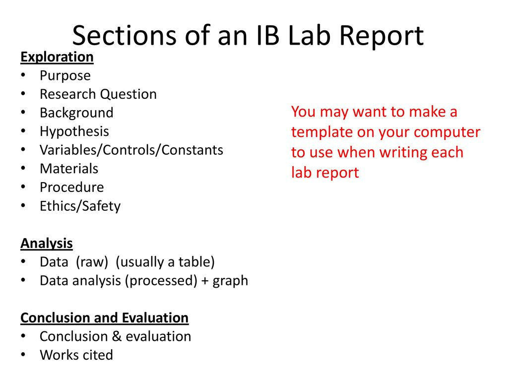 Ib Biology Lab Report Guidelines – Ppt Download Throughout Ib Lab Report Template