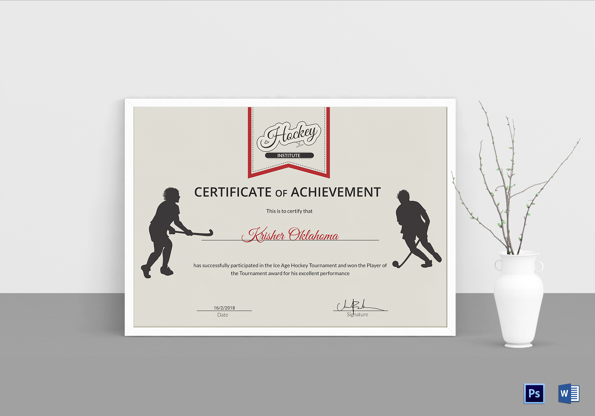 Ice Hockey Achievement Certificate Template Within Hockey Certificate Templates
