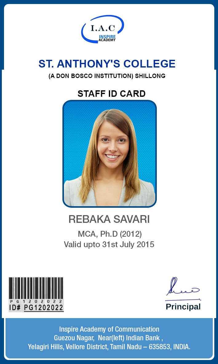 Id Card Designs | Id Card Template, Identity Card Design In High School Id Card Template