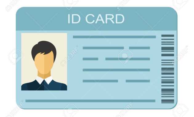 Id Card Isolated On White Background. Identification Card Icon with Personal Identification Card Template