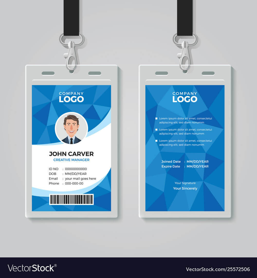 Id Card Template – Forza.mbiconsultingltd In Portrait Id Card Template