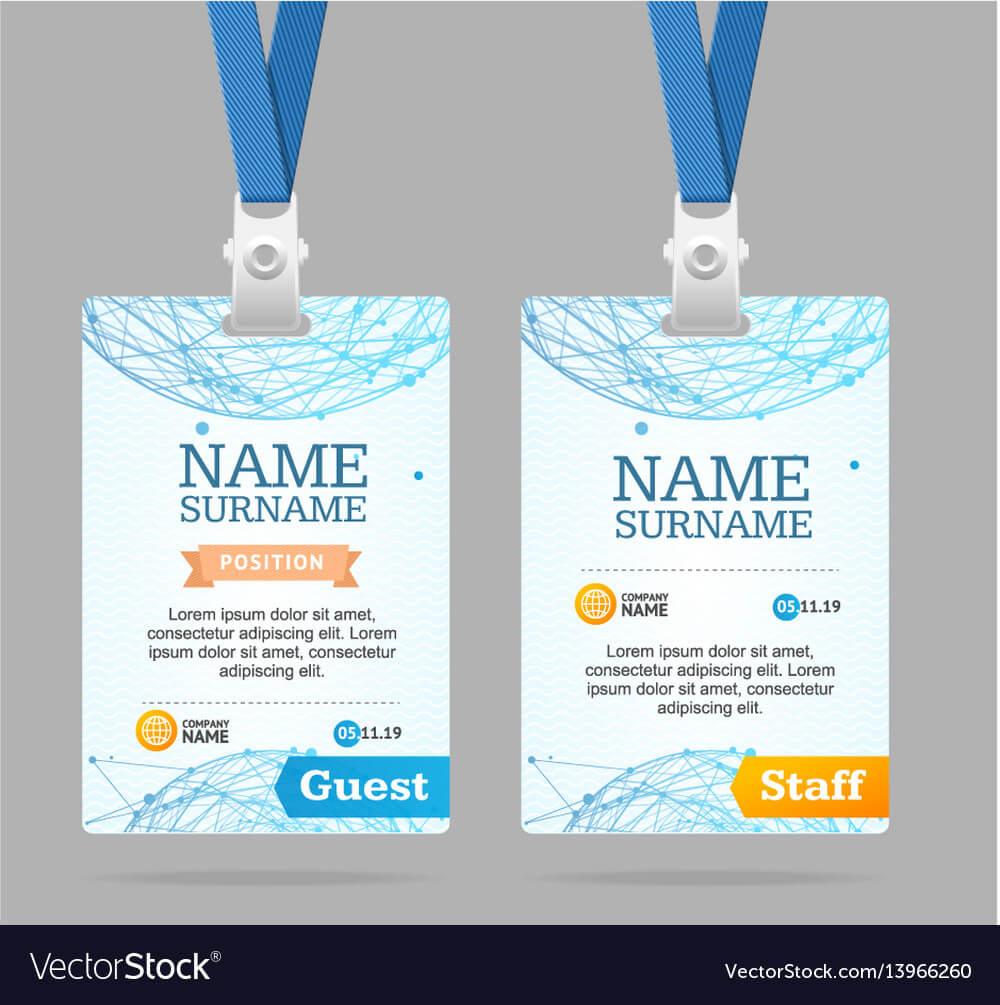 Id Card Template Plastic Badge Intended For Personal Identification Card Template
