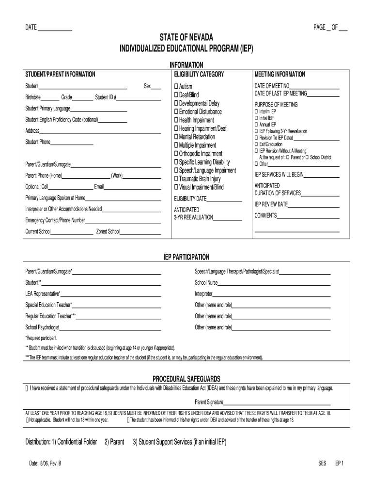 Iep Forms – Fill Online, Printable, Fillable, Blank | Pdffiller Within Blank Iep Template