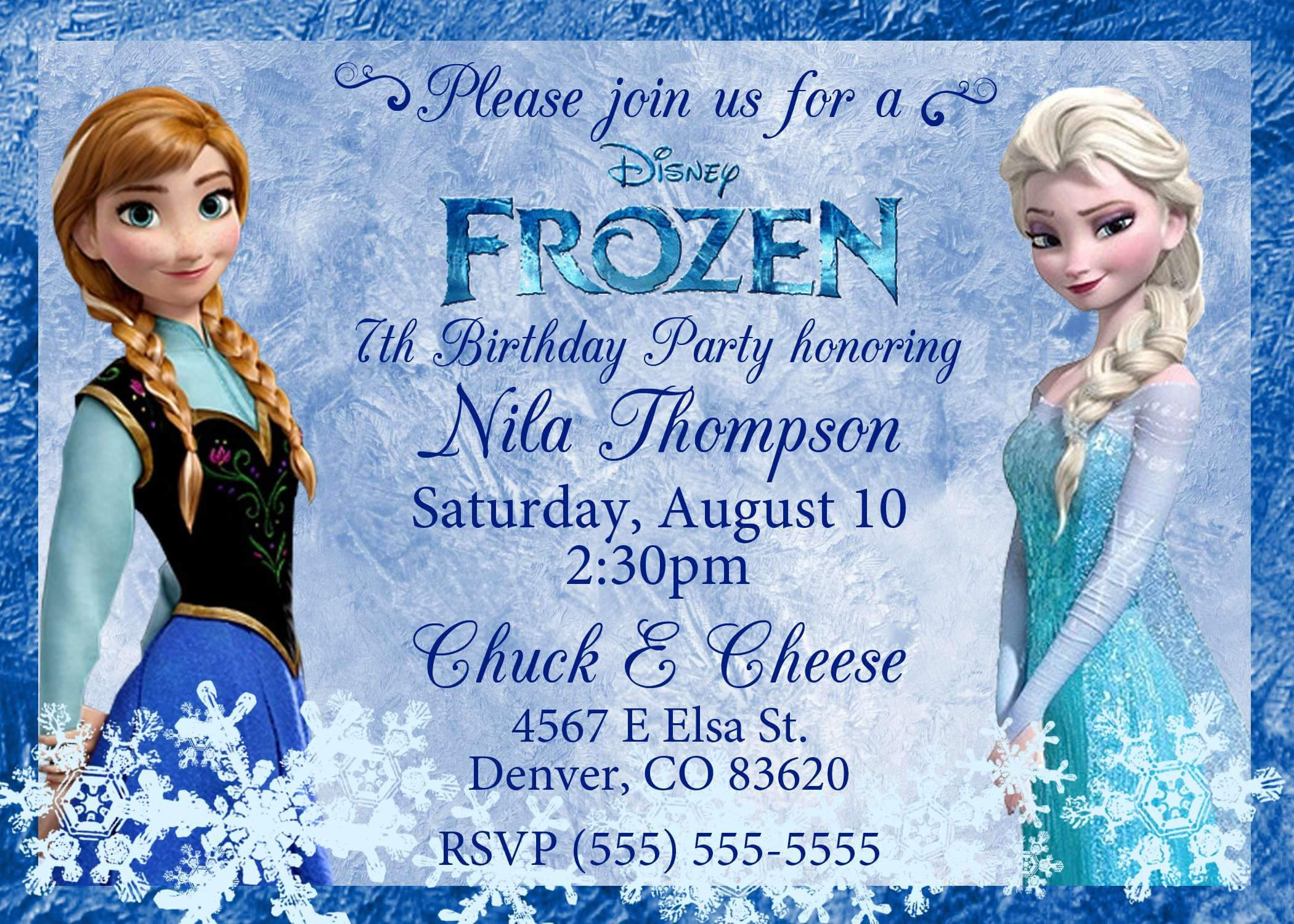Image For Frozen Birthday Invitations Templates | Birthday With Frozen Birthday Card Template