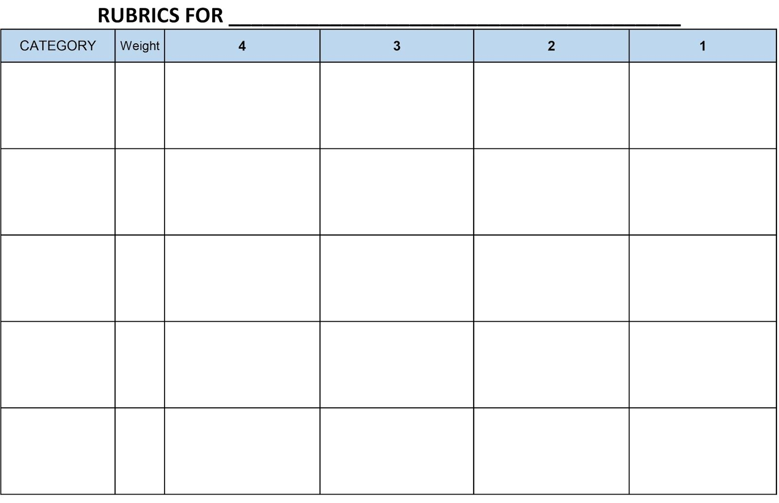 Image Result For Blank Rubric Template Editable | Rubrics Pertaining To Blank Rubric Template